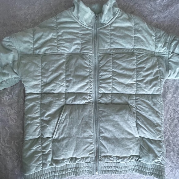 Anthropologie All Fenix Benita Cotton Quilted Full Zip Jacket in Sage, XL - Picture 8 of 12